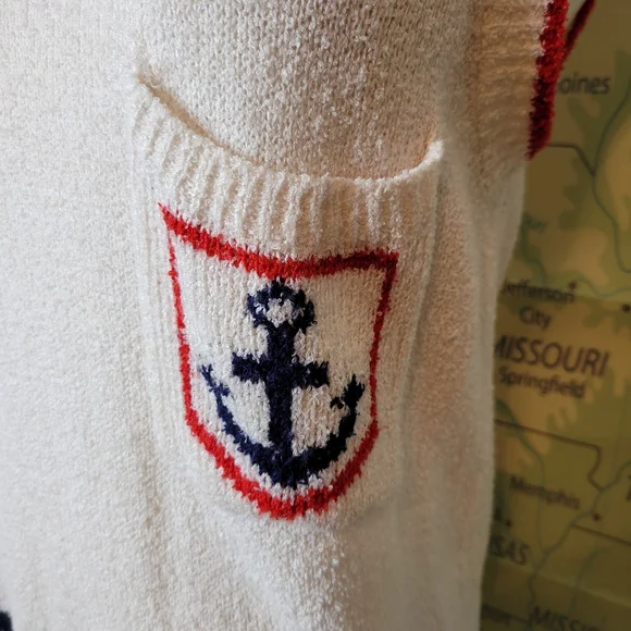 Keneth Too! Nautical Striped Sleeveless Sweater Size  L - Picture 3 of 14